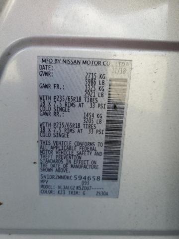 Photo 14 from auction – 2019 NISSAN PATHFINDER with VIN 5N1DR2MN0KC594658
