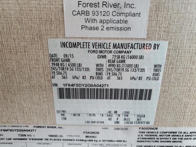 Photo 10 from auction – 2016 FORD F53 with VIN 1F64F5DY2G0A04271