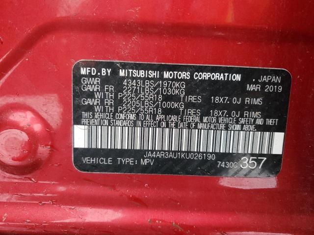 Photo 14 from auction – 2019 MITSUBISHI OUTLANDER with VIN JA4AR3AU1KU026190