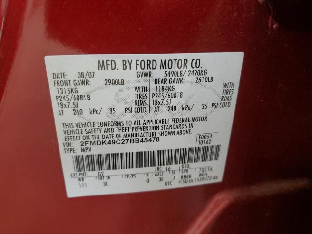 Photo 14 from auction – 2007 FORD EDGE SEL P with VIN 2FMDK49C27BB45478