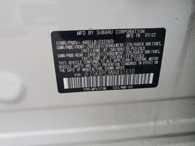 Photo 14 from auction – 2022 SUBARU FORESTER L with VIN JF2SKAPC9NH491610
