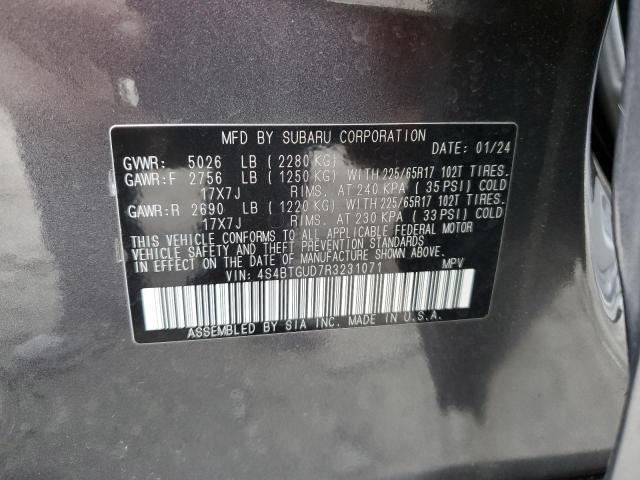 Photo 14 from auction – 2024 SUBARU OUTBACK WI with VIN 4S4BTGUD7R3231071