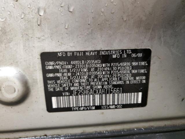 Photo 14 from auction – 2010 SUBARU FORESTER 2 with VIN JF2SH6ACXAH715661