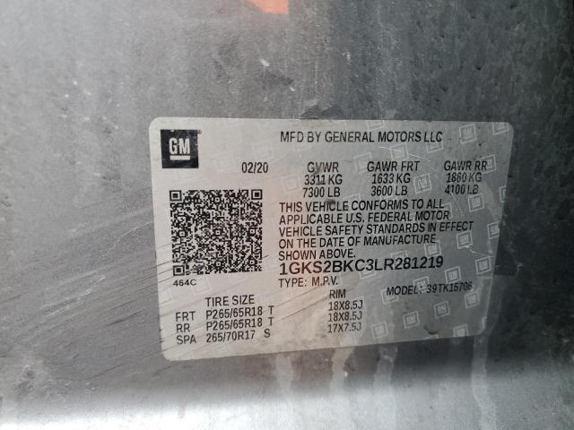 Photo 14 from auction – 2020 GMC YUKON SLT with VIN 1GKS2BKC3LR281219