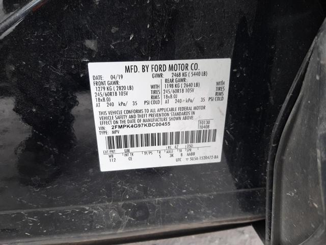 Photo 14 from auction – 2019 FORD EDGE SE with VIN 2FMPK4G97KBC00455