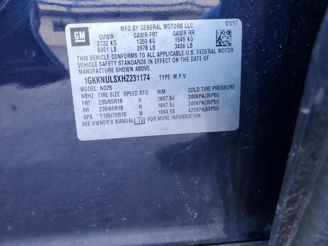 Photo 14 from auction – 2017 GMC ACADIA SLT with VIN 1GKKNULSXHZ231174