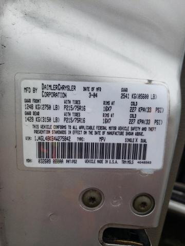 Photo 14 from auction – 2004 JEEP LIBERTY SP with VIN 1J4GL48K64W275842