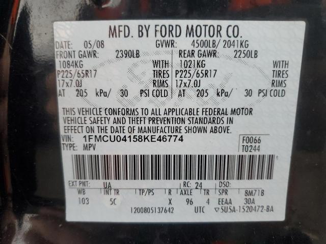 Zdjęcie 14 z aukcji – 2008 FORD ESCAPE LIM z VIN 1FMCU04158KE46774