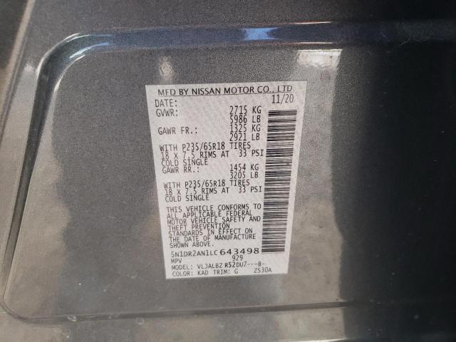 Photo 14 from auction – 2020 NISSAN PATHFINDER with VIN 5N1DR2AN1LC643498