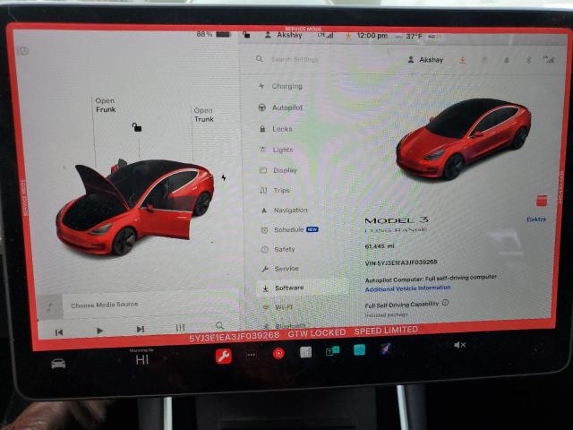 Photo 9 from auction – 2018 TESLA MODEL 3 with VIN 5YJ3E1EA3JF039268