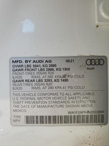 Photo 14 from auction – 2022 AUDI Q5 E PREST with VIN WA1F2AFY4N2022855