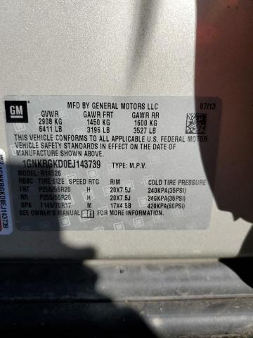 Photo 14 from auction – 2014 CHEVROLET TRAVERSE L with VIN 1GNKRGKD0EJ143739