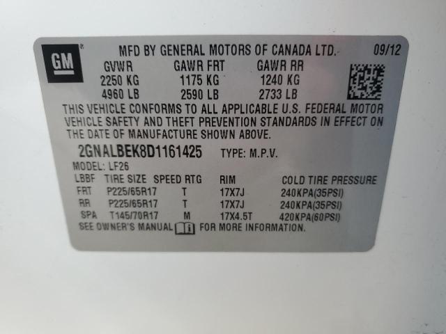 Photo 14 from auction – 2013 CHEVROLET EQUINOX LS with VIN 2GNALBEK8D1161425