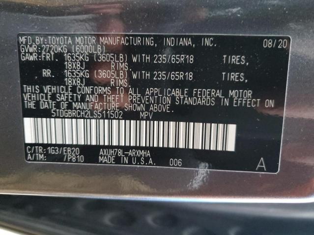 Photo 14 from auction – 2020 TOYOTA HIGHLANDER with VIN 5TDGBRCH2LS511502