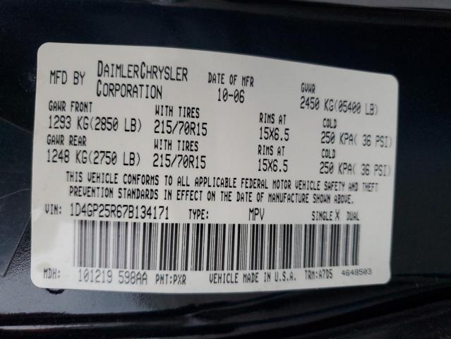 Photo 14 from auction – 2007 DODGE CARAVAN SE with VIN 1D4GP25R67B134171