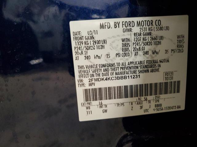 Photo 14 from auction – 2011 FORD EDGE LIMIT with VIN 2FMDK4KC3BBB11231
