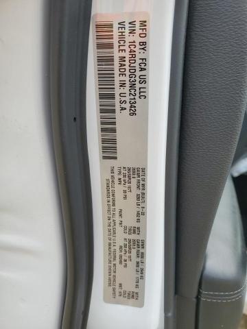 Photo 14 from auction – 2022 DODGE DURANGO GT with VIN 1C4RDJDG3NC213426