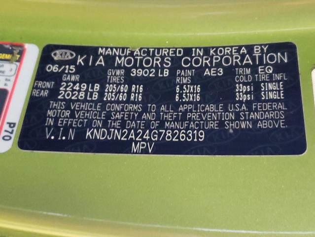 Photo 14 from auction – 2016 KIA SOUL with VIN KNDJN2A24G7826319