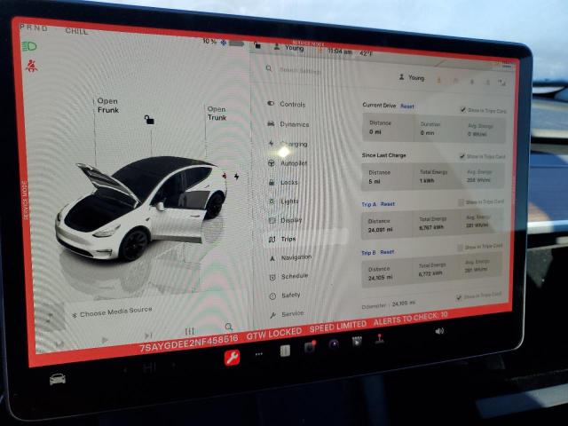 Photo 9 from auction – 2022 TESLA MODEL Y with VIN 7SAYGDEE2NF458516