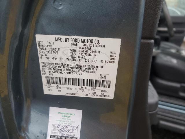 Photo 14 from auction – 2012 FORD ESCAPE XLT with VIN 1FMCU9D77CKB47773