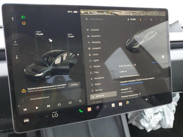 Photo 9 from auction – 2024 TESLA MODEL 3 with VIN 5YJ3E1EA6RF800547