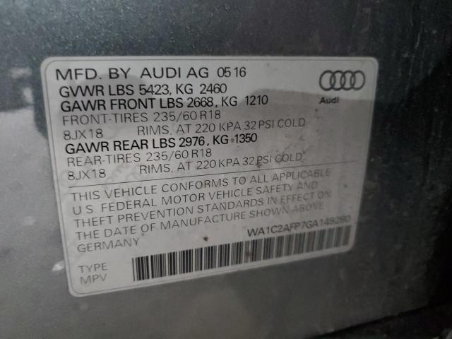 Photo 14 from auction – 2016 AUDI Q5 PREMIUM with VIN WA1C2AFP7GA149280