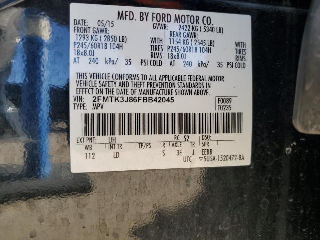 Photo 14 from auction – 2015 FORD EDGE SEL with VIN 2FMTK3J86FBB42045