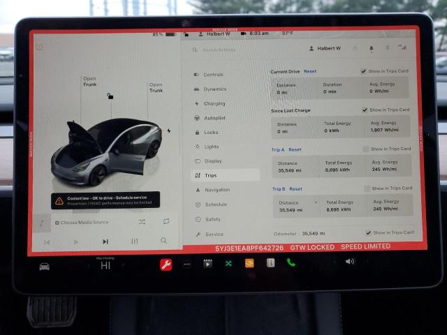 Photo 9 from auction – 2023 TESLA MODEL 3 with VIN 5YJ3E1EA8PF642726