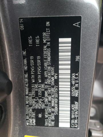 Photo 14 from auction – 2015 TOYOTA HIGHLANDER with VIN 5TDDKRFH0FS077972
