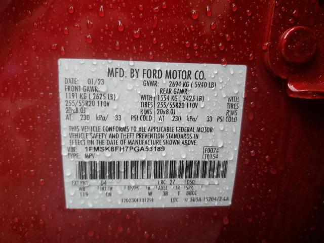 Photo 14 from auction – 2023 FORD EXPLORER L with VIN 1FMSK8FH7PGA53189