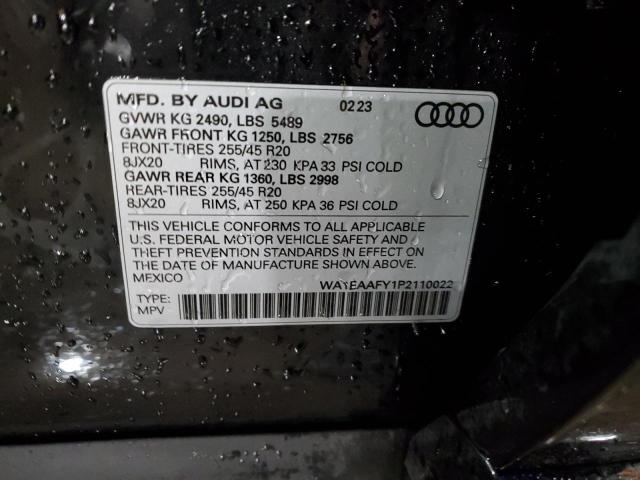 Photo 14 from auction – 2023 AUDI Q5 PREMIUM with VIN WA1EAAFY1P2110022