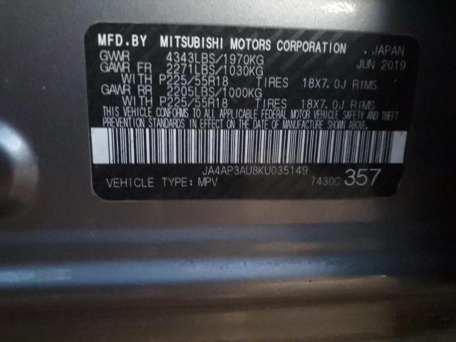 Photo 14 from auction – 2019 MITSUBISHI OUTLANDER with VIN JA4AP3AU8KU035149
