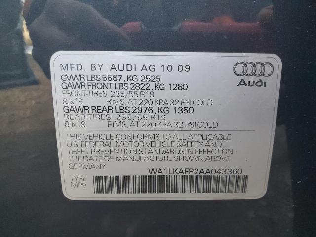 Photo 14 from auction – 2010 AUDI Q5 PREMIUM with VIN WA1LKAFP2AA043360