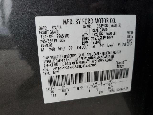 Photo 14 from auction – 2016 FORD EDGE TITAN with VIN 2FMPK4K88GBB44788