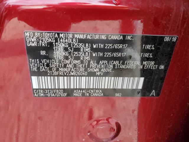 Photo 14 from auction – 2018 TOYOTA RAV4 LE with VIN 2T3BFREV2JW826040