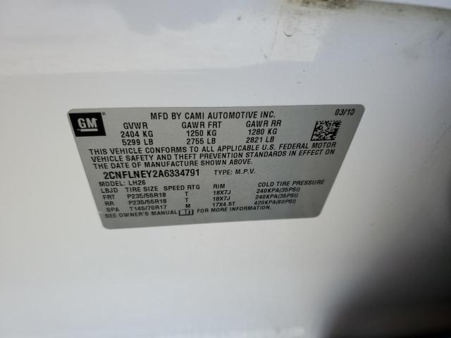 Photo 14 from auction – 2010 CHEVROLET EQUINOX LT with VIN 2CNFLNEY2A6334791