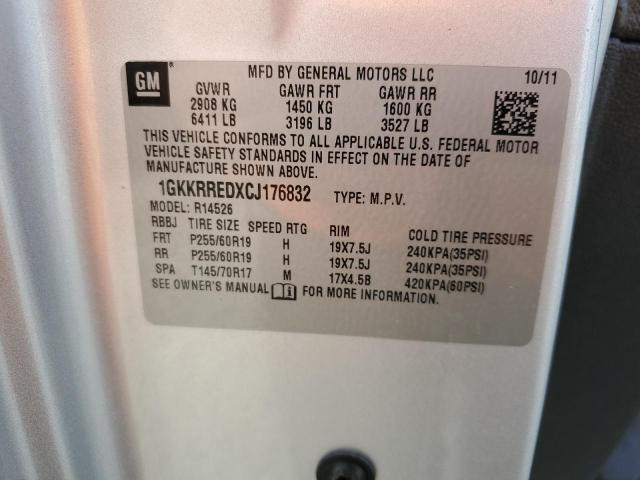 Photo 14 from auction – 2012 GMC ACADIA SLT with VIN 1GKKRREDXCJ176832