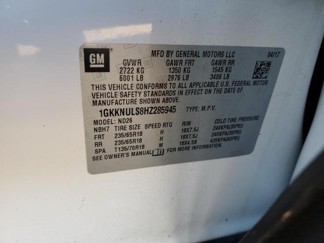 Photo 14 from auction – 2017 GMC ACADIA SLT with VIN 1GKKNULS8HZ285945
