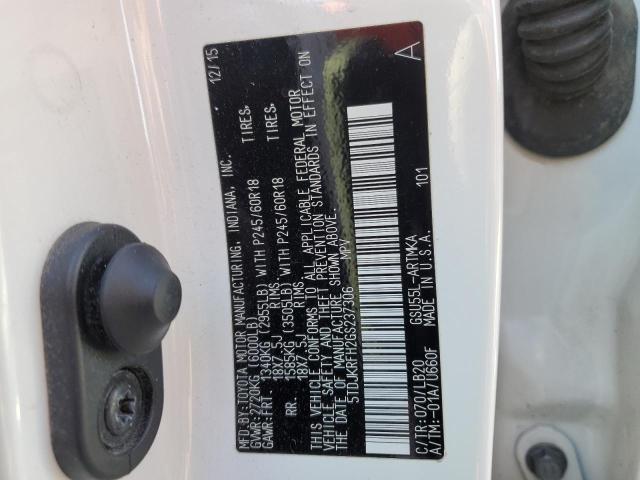 Photo 14 from auction – 2016 TOYOTA HIGHLANDER with VIN 5TDJKRFH2GS237306