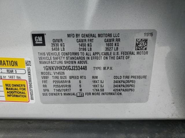 Photo 14 from auction – 2016 CHEVROLET TRAVERSE L with VIN 1GNKVHKD6GJ233448