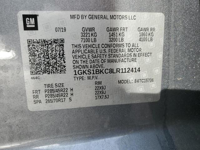 Photo 14 from auction – 2020 GMC YUKON SLT with VIN 1GKS1BKC8LR112414
