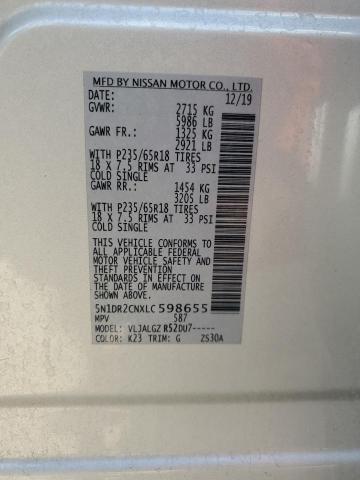 Photo 14 from auction – 2020 NISSAN PATHFINDER with VIN 5N1DR2CNXLC598655