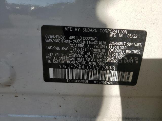 Photo 14 from auction – 2022 SUBARU FORESTER P with VIN JF2SKAEC5NH479683