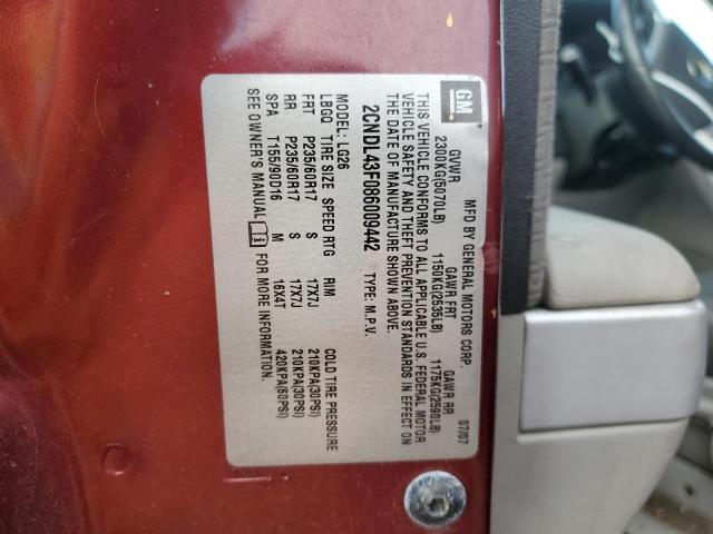Photo 14 from auction – 2008 CHEVROLET EQUINOX LT with VIN 2CNDL43F086009442