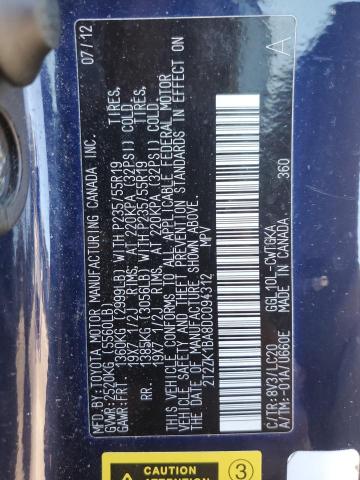 Foto 14 de la subasta – 2013 LEXUS RX 350 con VIN 2T2ZK1BA8DC094312