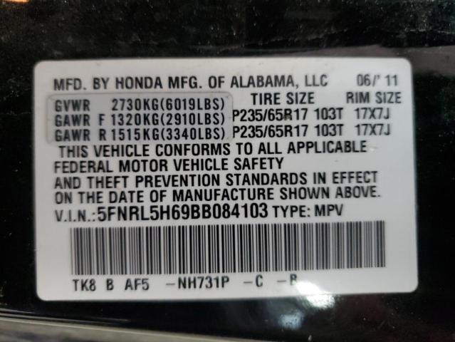 Photo 14 from auction – 2011 HONDA ODYSSEY EX with VIN 5FNRL5H69BB084103