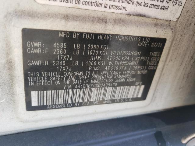 Photo 14 from auction – 2011 SUBARU OUTBACK 2. with VIN 4S4BRBKCXB3439530