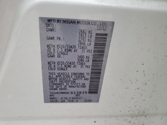 Photo 14 from auction – 2013 NISSAN PATHFINDER with VIN 5N1AR2MM6DC613839