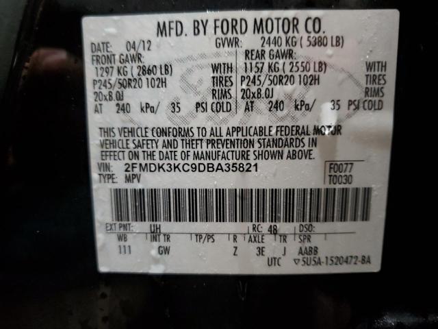 Photo 14 from auction – 2013 FORD EDGE LIMIT with VIN 2FMDK3KC9DBA35821