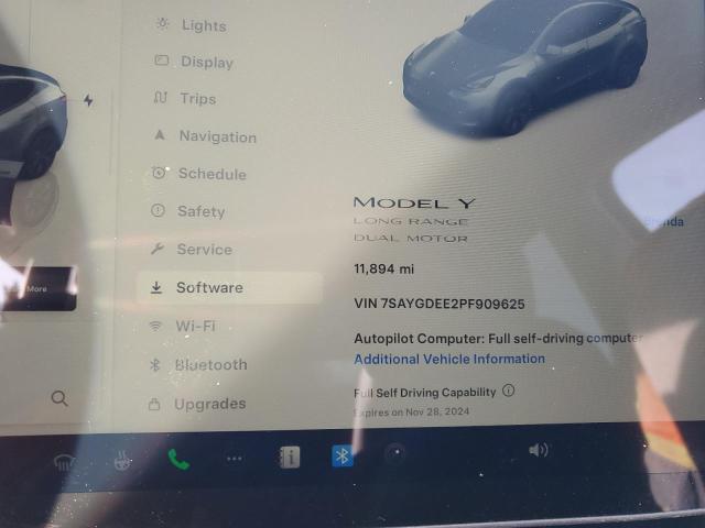 Photo 9 from auction – 2023 TESLA MODEL Y with VIN 7SAYGDEE2PF909625
